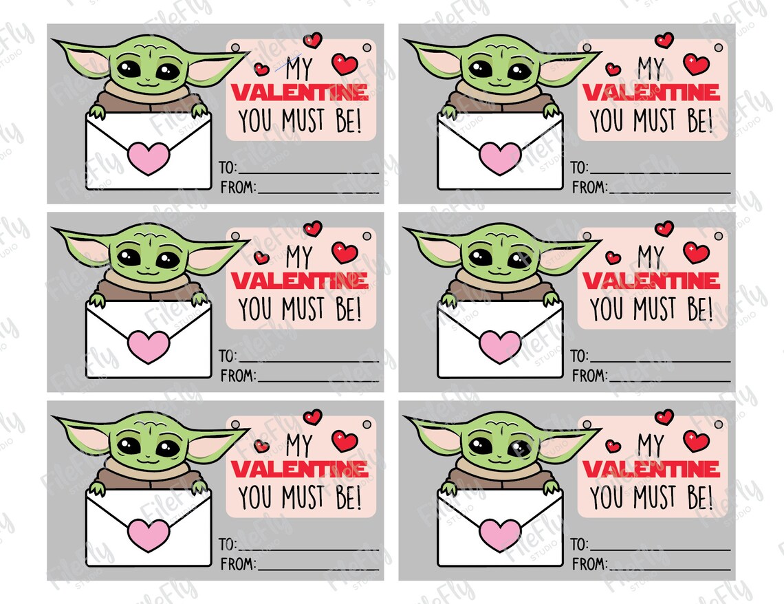 Baby Yoda Valentine Cards Baby Yoda the Child Baby Yoda Etsy