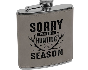 flask for men, hunting gifts, leather flask, funny hunting gift for him