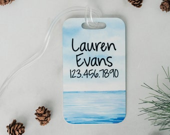 Luggage Tag, Beach Ocean Suitcase Name Tag, Backpack Name Tag, Back to School Bag Tag