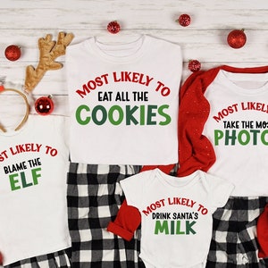 Matching shirts, Christmas family matching shirts, funny Most Likely To shirts, holiday family tees, festive matching family shirts