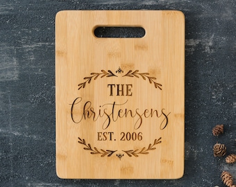 Personalized Wedding Gift Cutting Board - Custom Cutting Board for Bride & Groom