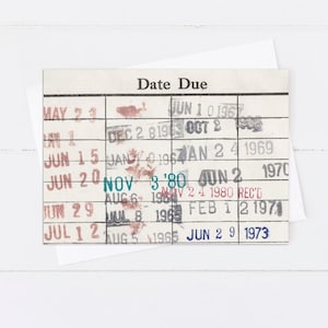 Library Book Due Date Blank Notecard Set - Joyful Moose