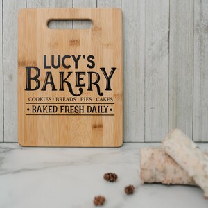 Custom Bakery Cutting Board, gift for baker, Personalized Kitchen Decor, Gift for her, gift for mom, gift for wife image 3