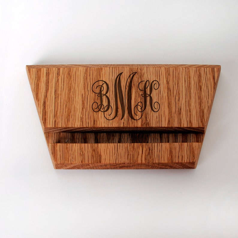 Monogram Wood iPad Stand, Engraved Tablet Holder, Docking Station