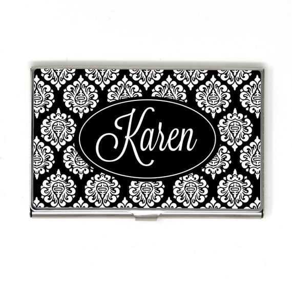 Elegant Black Personalized Business Card Case Personalized Etsy