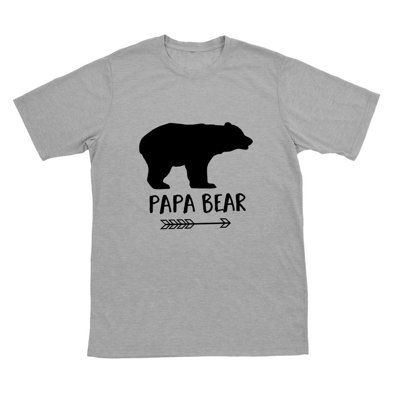 Papa Bear Shirt Gray Mens Tee Papa Bear Tshirt for - Etsy