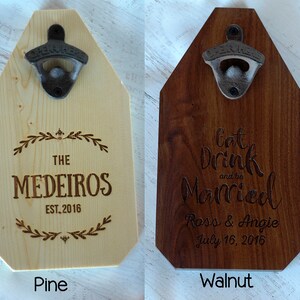 Wedding Gift Personalized Sign Wood Bottle Opener image 7