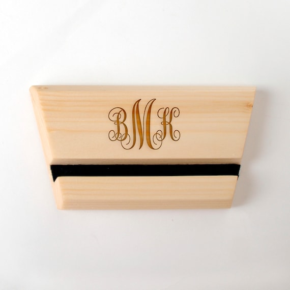 Ipad Stand Monogram Wood Ipad Holder, Engraved Custom Ipad Stand Docking Station, Tablet Charging Dock Custom Gift For Her