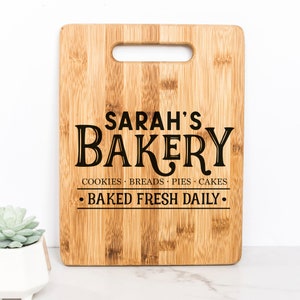 Custom Bakery Cutting Board, gift for baker, Personalized Kitchen Decor, Gift for her, gift for mom, gift for wife image 1