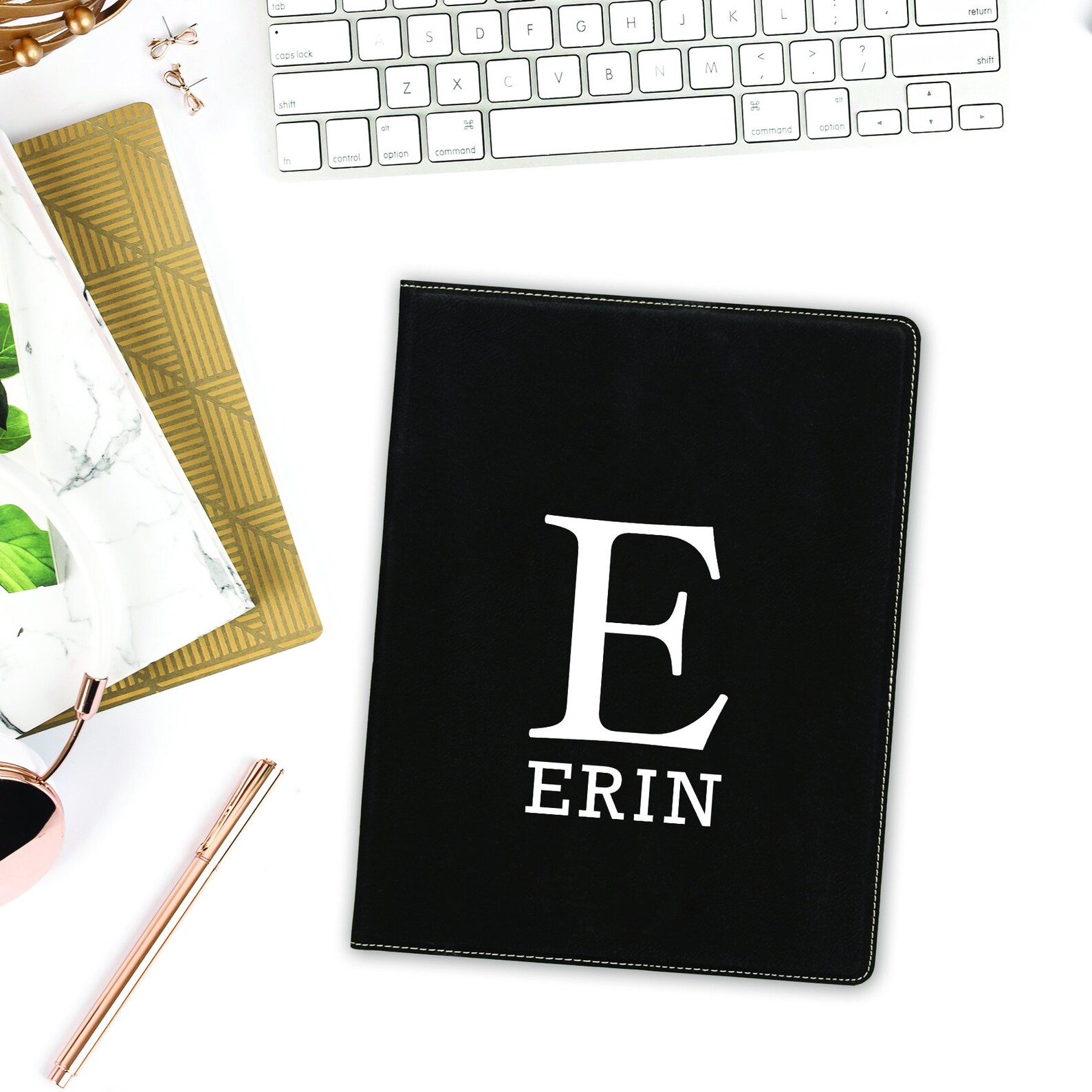 Monogram Legal Pad Holder Personalized Leather Portfolio Etsy