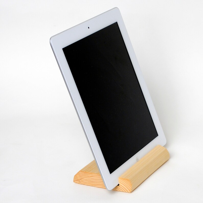 Monogram Wood iPad Stand, Engraved Tablet Holder, Docking Station