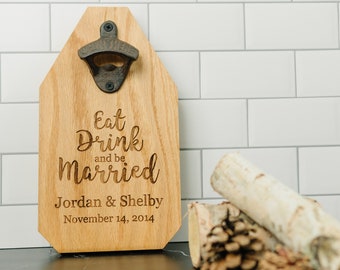 Wedding Gift Personalized Sign Wood Bottle Opener