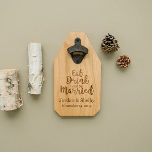 Wedding Gift Personalized Sign Wood Bottle Opener image 3