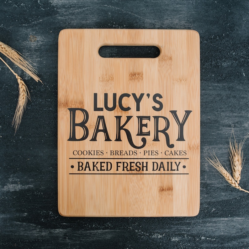 Custom Bakery Cutting Board, gift for baker, Personalized Kitchen Decor, Gift for her, gift for mom, gift for wife image 5