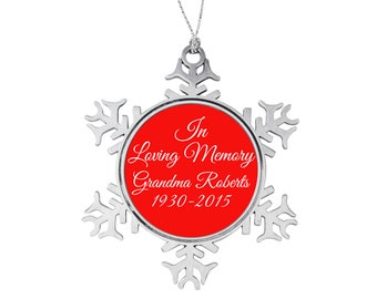 Memorial Christmas Ornament - Personalized In Loving Memory Christmas Ornament - Snowflake Christmas Ornament - Memorial Gift