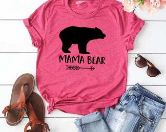 Mama Bear Graphic Tee - Soft Bella Canvas Mom Shirt