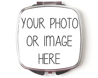 Custom Photo Gift, Custom Compact Mirror, Custom Photo Purse Mirror, photo gifts for Mother's Day, birthday gift for women