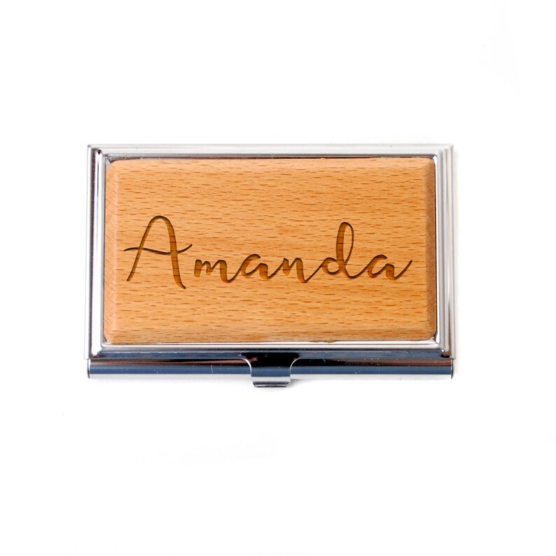 Personalized Business Card Holder Corporate Gift Idea Etsy