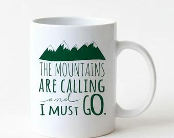 Mountains Are Calling Ceramic Mug, Nature Lover Gift