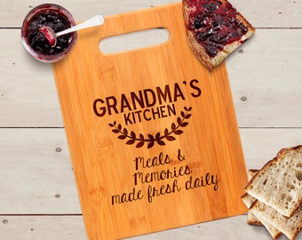 Grandma's Kitchen Cutting Board - Personalized Mother's Day Gift for Her, Mom, Nana, Grandmother