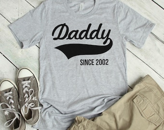Personalized Daddy Since T-Shirt - Father's Day Gift, New Dad Tee