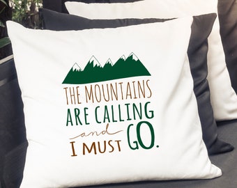 Mountains are Calling Pillow Cover - Lodge Cabin home decor