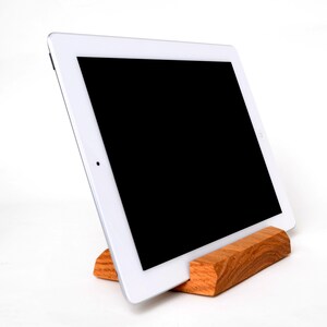 Monogram Wood iPad Stand, Engraved Tablet Holder, Docking Station