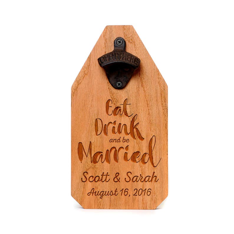 Wedding Gift Personalized Sign Wood Bottle Opener image 2