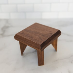 Geometric Plant Stand Oak Wood, Walnut Wood Display Stand walnut wood