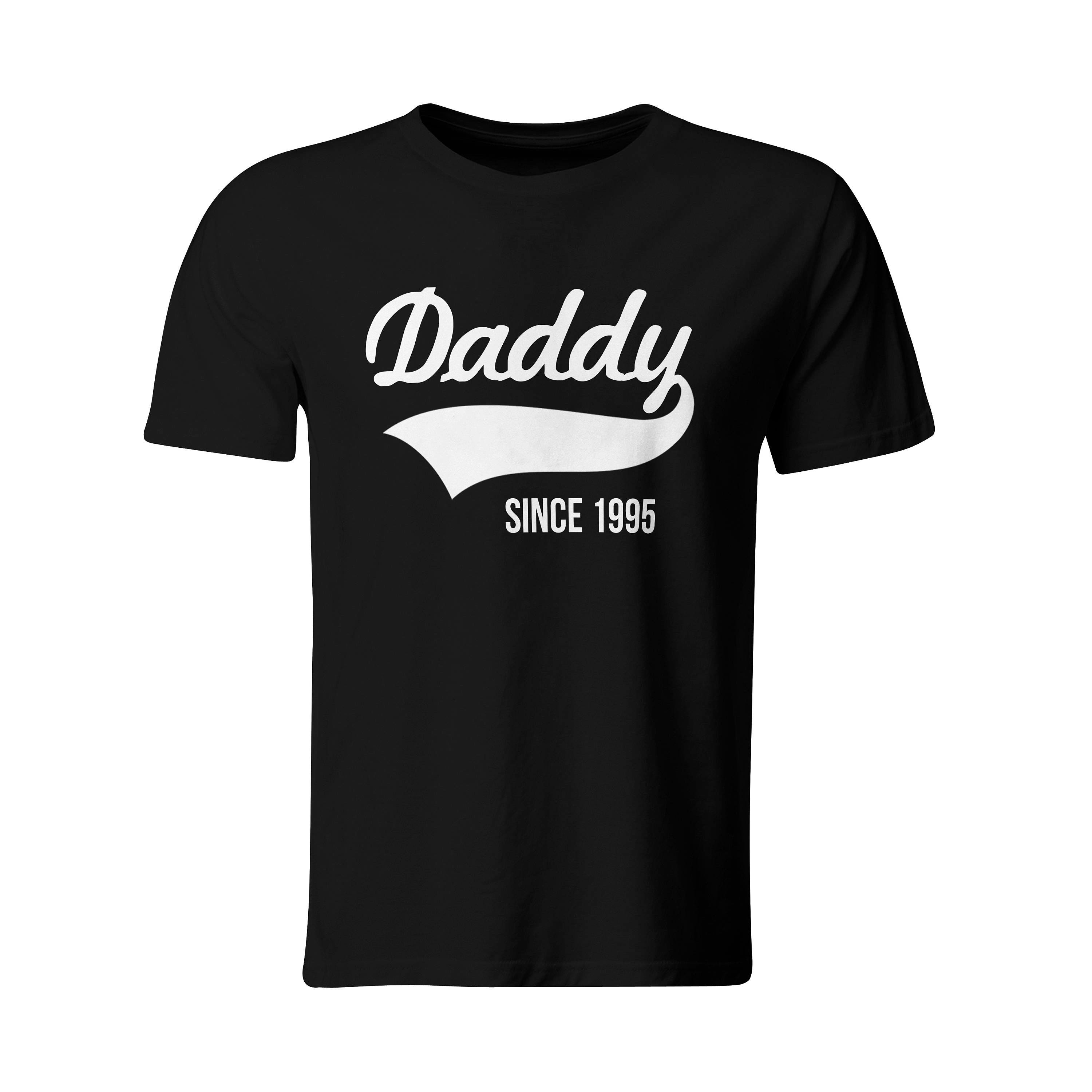 Gift for Dad Black Tshirt Daddy Since Personalized Tee New | Etsy