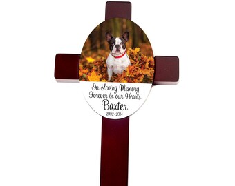 Pet Memorial Cross - Custom Dog Memorial Gift  - Pet Memorial Personalized Cross