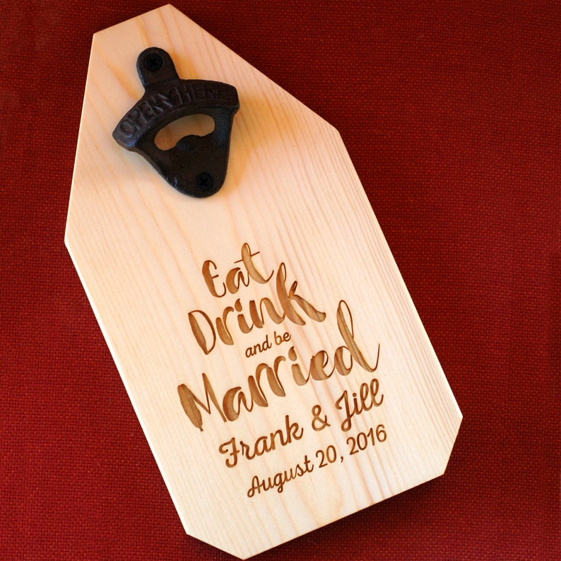 Wedding Gift Personalized Sign Wood Bottle Opener image 4