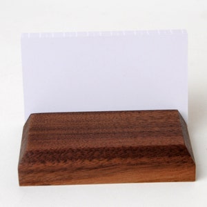 Wood Business Card Holder, Custom Engraved Business Card Display Stand, card holder for desk, business card display for counter image 6