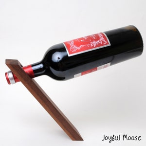 Wood Wine Bottle Balancer Wine Bottle Hostess Gift Gravity Defying Wine Bottle Holder image 4