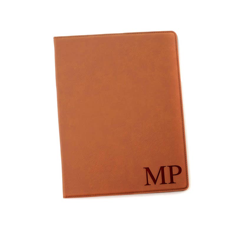 Monogram Legal Pad Holder Laser Engraved Portfolio Leather Notepad Folder Gift for Graduate image 1