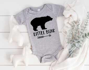 Little Bear Gray Bodysuit - Little Brother One Piece - Little Sister Gray Creeper