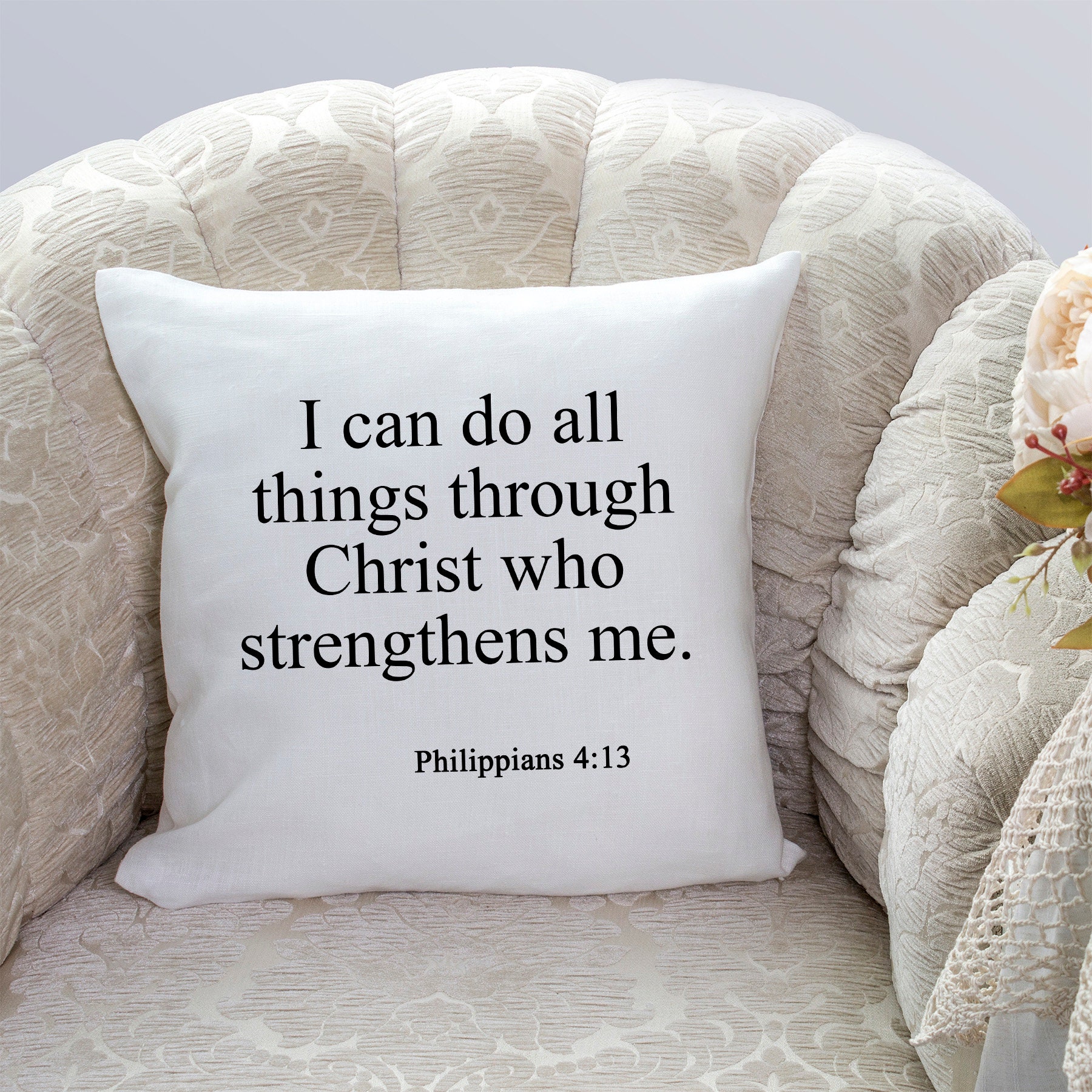 Bible verse pillow cover phillipians bible verse home decor Etsy