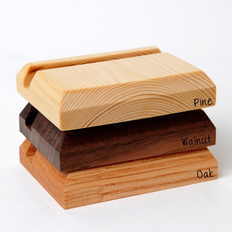 Wood Business Card Holder, Custom Engraved Business Card Display Stand, card holder for desk, business card display for counter image 5