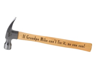 Gift for Grandpa - Personalized Laser Engraved Hammer Custom Christmas Gift ideas for Dad, Grandfather or Husband for Father's Day
