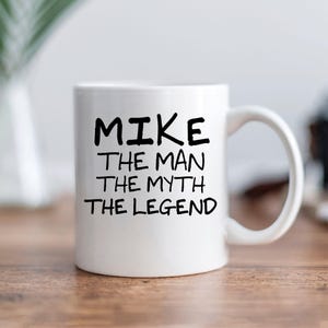 Taza personalizada El Hombre El Mito La Leyenda, Taza con nombre personalizado, Regalo para él, Regalo para compañero de trabajo, Regalo de cumpleaños para hombre, Taza de café grande