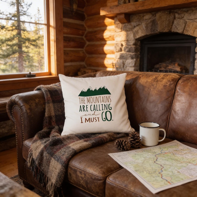 Joyful Moose Mountains Calling Pillow Cover