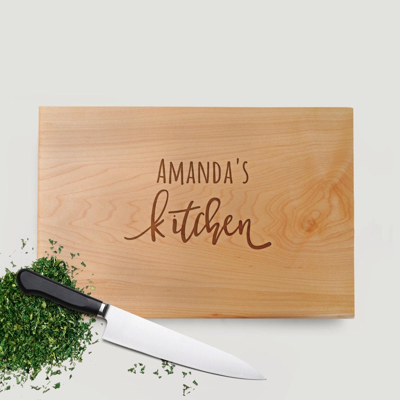 Personalized Maple Wood Cutting Board, Engraved Kitchen Decor image 2