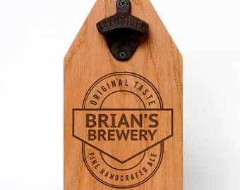 Beer Gifts for Men Personalized Beer Brewery Sign Custom Wood Sign beer decor Beer Bottle Opener for Dad Engraved mancave gift beer lover