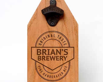 Beer Gifts for Men Personalized Beer Brewery Sign Custom Wood Sign beer decor Beer Bottle Opener for Dad Engraved mancave gift beer lover
