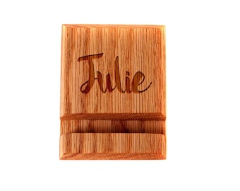 Wooden Phone Stand, Custom Engraved iphone stand Docking Station, Bedside Organizer, Personalized Gift, iphone Accessory, Gift For Her