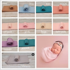 Super Soft Jersey Fabric Backdrop or Wrap or Hat Set, for Newborn Photography, Honey Dew Props