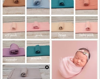 Super Soft Jersey Fabric Backdrop or Wrap or Hat Set, for Newborn Photography, Honey Dew Props