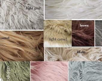 Mongolian Long Faux Fur Baby Blanket Stuffer Mat for Photography Photo Prop