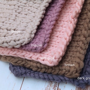 SALE New Reversible Newborn Chunky Knit Bump Blanket Photo Prop Layering Photography