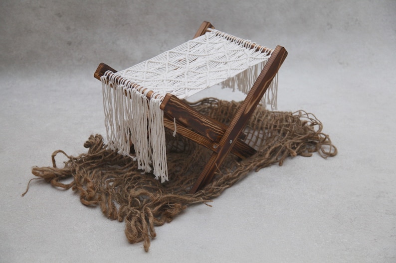Macrame Hammock Newborn Photo Prop Deck Chair Boho Newborn Prop Newborn Hammock
